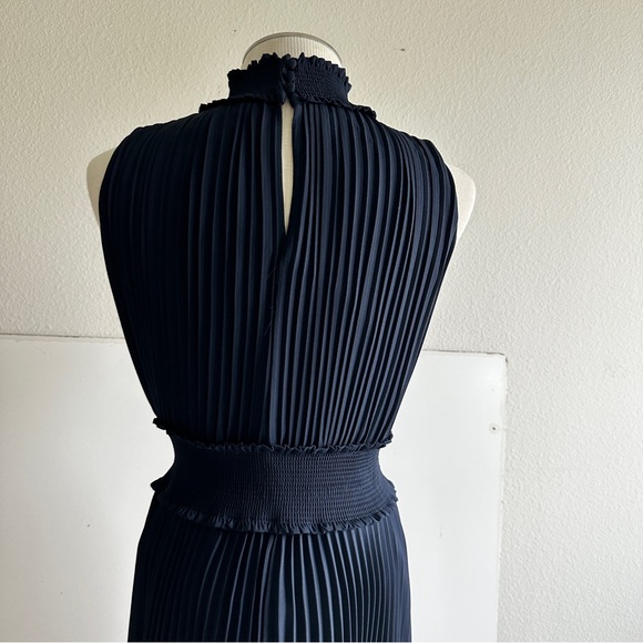 NANETTE NANETTE LEPORE Pleated swing Blouson elastic waist high neck Dress 2 - Picture 5 of 16